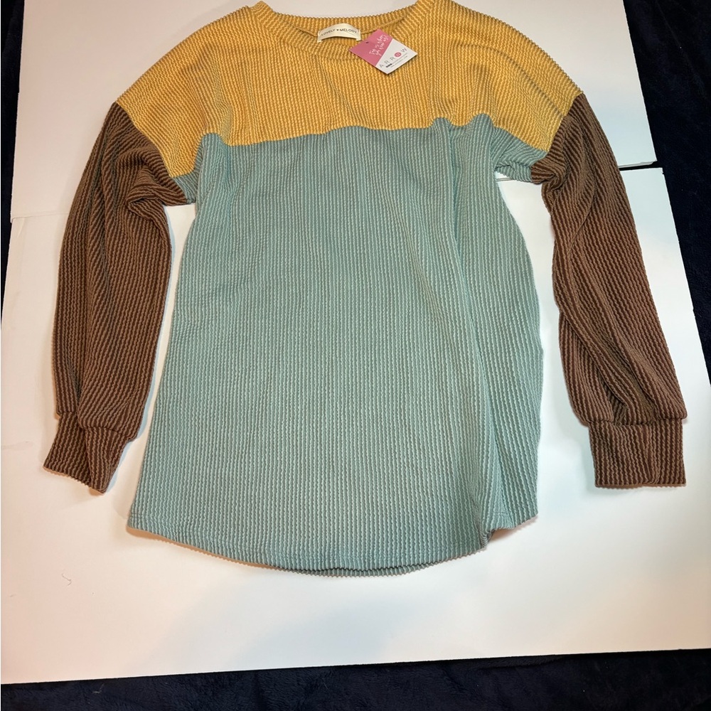 Colorblock Ribbed Sweater top
